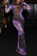 Black Sexy Print Mesh Half A Turtleneck Pencil Skirt Dresses