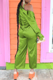 Pink Casual Solid Patchwork Turndown Collar Long Sleeve Three-piece Set