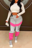 Pink Street Solid Patchwork Harlan High Waist Harlan Solid Color Bottoms