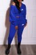 Blue Casual Print Letter Hooded Collar Long Sleeve Two Pieces