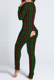 Red Casual Living Print Patchwork V Neck Regular Jumpsuits