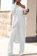 White Casual Solid Patchwork Asymmetrical Oblique Collar Long Sleeve Two Pieces