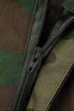 Camouflage Casual Print Camouflage Print Patchwork High Waist Straight Full Print Bottoms
