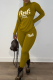 Earth Yellow Casual Print Patchwork Turtleneck Long Sleeve Two Pieces