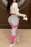 Pink Street Solid Patchwork Harlan High Waist Harlan Solid Color Bottoms