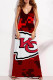 Dark Red Sexy Casual Print Backless Spaghetti Strap Long Dress Dresses