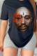 Black Casual Street Print Patchwork O Neck T-Shirts