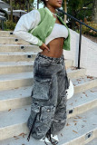 Green Casual Solid Patchwork Outerwear