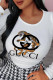 White Street Vintage Print Patchwork O Neck Tops