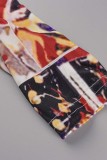 Multicolor Casual Print Patchwork Cardigan Outerwear