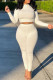 Milky Casual Solid Patchwork Half A Turtleneck Long Sleeve Two Pieces