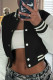 Black Casual Solid Patchwork Outerwear
