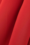 Red Elegant Solid Patchwork Appliques V Neck Evening Dress Dresses