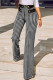 Black Casual Print Patchwork Regular High Waist Trousers