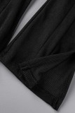 Light Gray Casual Solid Basic Turndown Collar Long Sleeve Three-piece Set