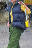 Black Casual Solid Patchwork Outerwear