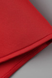 Red Elegant Solid Patchwork Appliques V Neck Evening Dress Dresses
