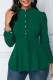 Green Casual Solid Patchwork O Neck Tops