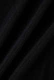 Black Sexy Solid Hollowed Out Patchwork Asymmetrical V Neck Skinny Jumpsuits