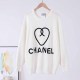 White Street Letter Patchwork O Neck Tops