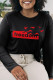 Black Casual Street Print Letter O Neck Tops