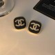 Black Elegant Letter Hot Drill Earrings