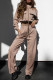 Khaki Casual Solid Patchwork Pocket Zipper Long Sleeve Two Pieces