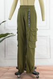Green Street Solid Patchwork Harlan Mid Waist Harlan Solid Color Bottoms