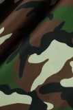 Camouflage Casual Camouflage Print Patchwork Regular Low Waist Trousers