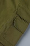 Green Street Solid Patchwork Harlan Mid Waist Harlan Solid Color Bottoms