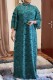 Green Fashion Casual Solid Embroidered Mandarin Collar Plus Size Dress