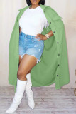 Pink Casual Solid Patchwork Turndown Collar Outerwear