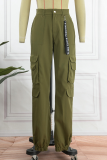 Green Street Solid Patchwork Harlan Mid Waist Harlan Solid Color Bottoms