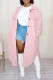 Pink Casual Solid Patchwork Turndown Collar Outerwear