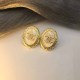 White Elegant Letter Patchwork Earrings
