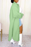 Pink Casual Solid Patchwork Turndown Collar Outerwear