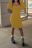 Red Sexy Solid Patchwork Spaghetti Strap Long Sleeve Two Pieces