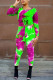 Purple Casual Print Patchwork O Neck Long Sleeve Two Pieces