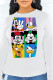 White Street Daily Character Patchwork O Neck Tops