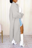 Pink Casual Solid Patchwork Turndown Collar Outerwear