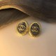 Black Elegant Letter Patchwork Earrings