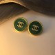 Green Elegant Letter Patchwork Earrings