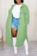 Fruit Green Casual Solid Patchwork Turndown Collar Outerwear