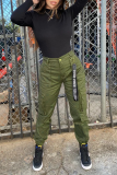 Green Street Solid Patchwork Harlan Mid Waist Harlan Solid Color Bottoms