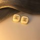 White Simplicity Letter Patchwork Earrings