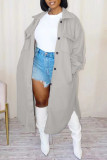 Pink Casual Solid Patchwork Turndown Collar Outerwear