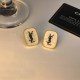 White Elegant Letter Patchwork Earrings