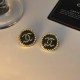 Black Elegant Letter Patchwork Earrings