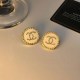 White Elegant Letter Patchwork Earrings