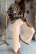 Apricot Casual Print Patchwork V Neck Three Quarter Two Pieces